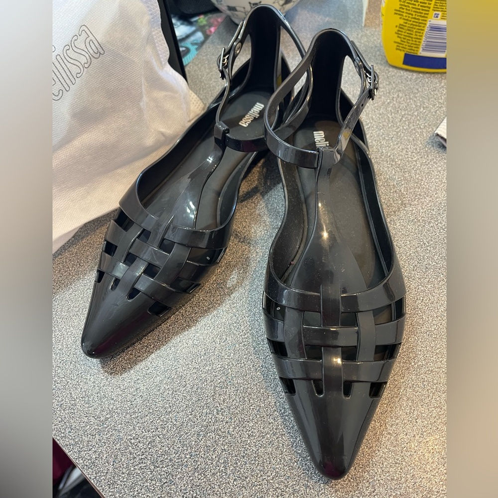 Melissa Jelly pointed toe shoes in black